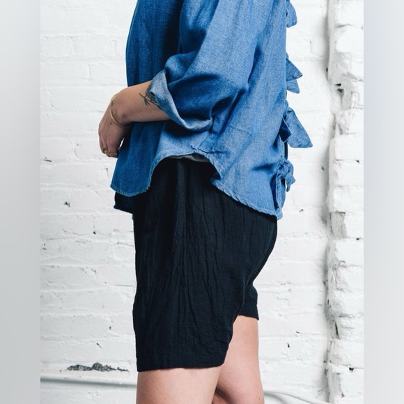 UZI NYC Drop Crotch Shorts - size MEDIUM, Black - Picture 6 of 10